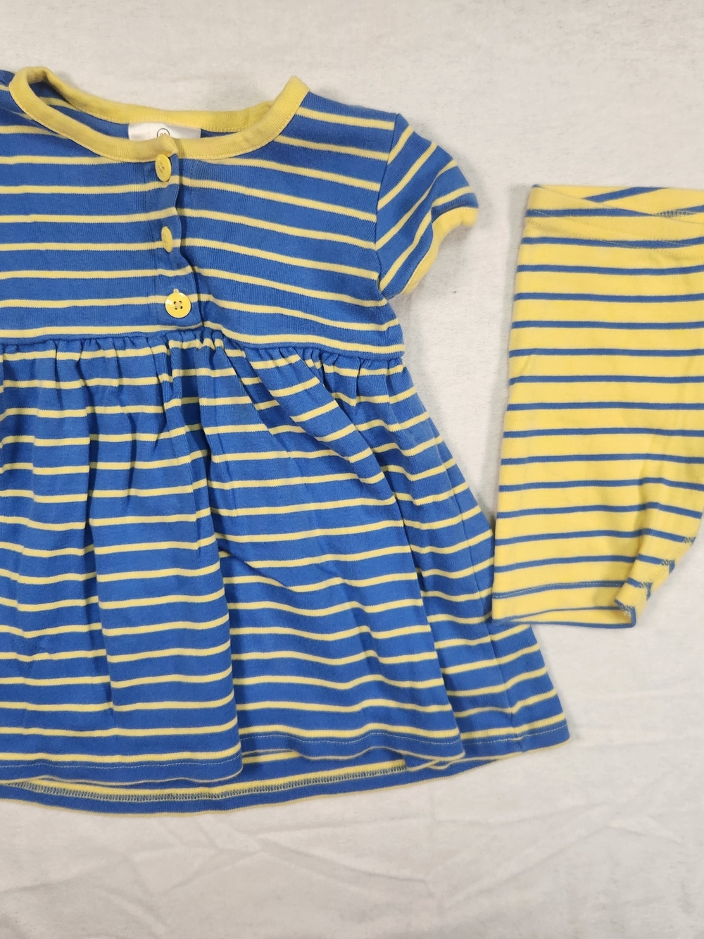 Hanna Andersson Blue and Yellow Striped Kids Matching Set